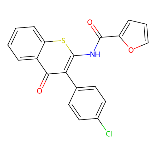 N-(3-(4-chlorophenyl)-4-oxo-4H-thiochromen-2-yl)furan-2-carboxamide structure