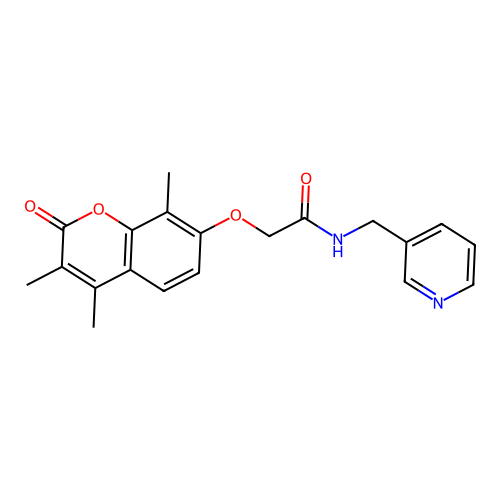 N-(pyridin-3-ylmethyl)-2-((3,4,8-trimethyl-2-oxo-2H-chromen-7-yl)oxy)acetamide structure