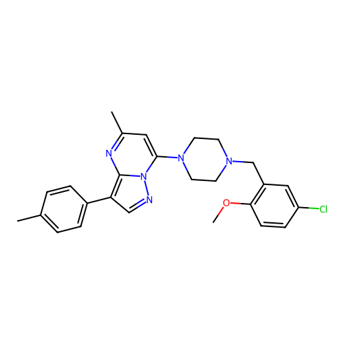 7-(4-(5-chloro-2-methoxybenzyl)piperazin-1-yl)-5-methyl-3-(p-tolyl)pyrazolo[1,5-a]pyrimidine structure