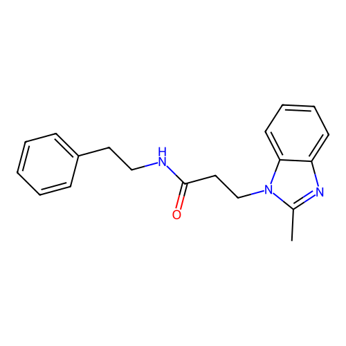 3-(2-methyl-1H-benzimidazol-1-yl)-N-(2-phenylethyl)propanamide structure