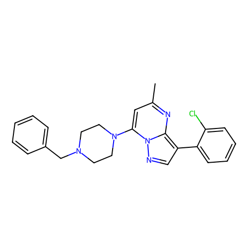 7-(4-Benzylpiperazin-1-yl)-3-(2-chlorophenyl)-5-methylpyrazolo[1,5-a]pyrimidine structure