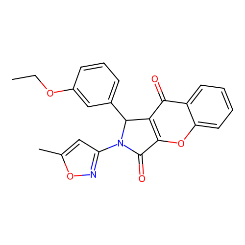 1-(3-ethoxyphenyl)-2-(5-methyl-1,2-oxazol-3-yl)-1H-chromeno[2,3-c]pyrrole-3,9-dione structure