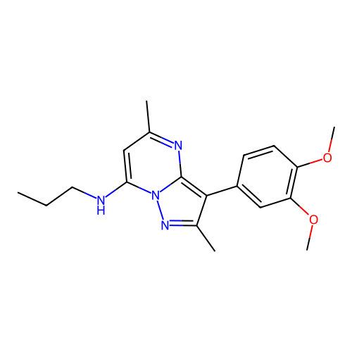 3-(3,4-dimethoxyphenyl)-2,5-dimethyl-N-propylpyrazolo[1,5-a]pyrimidin-7-amine structure