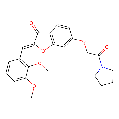 (Z)-2-(2,3-dimethoxybenzylidene)-6-(2-oxo-2-(pyrrolidin-1-yl)ethoxy)benzofuran-3(2H)-one structure