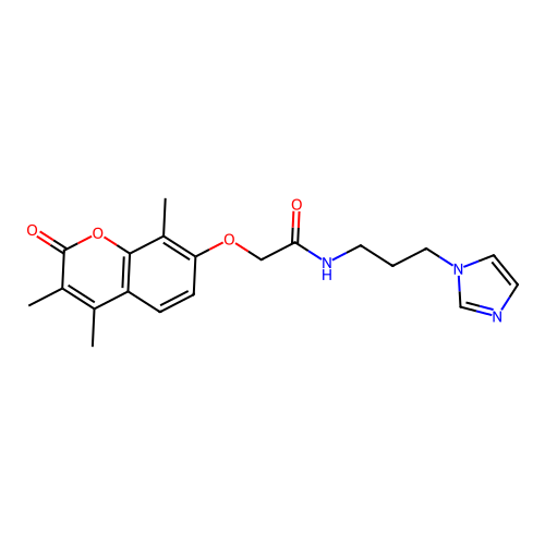 N-(3-(1H-imidazol-1-yl)propyl)-2-((3,4,8-trimethyl-2-oxo-2H-chromen-7-yl)oxy)acetamide structure