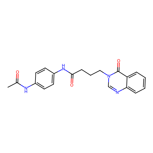 N-(4-acetamidophenyl)-4-(4-oxoquinazolin-3-yl)butanamide structure