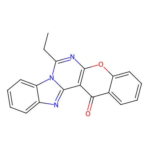 7-ethyl-14H-benzo[4,5]imidazo[1,2-c]chromeno[3,2-e]pyrimidin-14-one structure