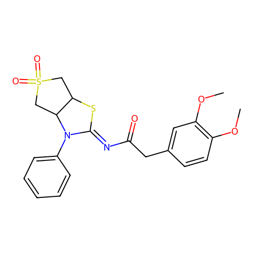 2-(3,4-dimethoxyphenyl)-N-[(2Z)-5,5-dioxido-3-phenyltetrahydrothieno[3,4-d][1,3]thiazol-2(3H)-ylidene]acetamide structure