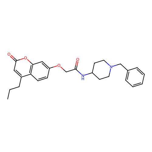 N-(1-benzylpiperidin-4-yl)-2-((2-oxo-4-propyl-2H-chromen-7-yl)oxy)acetamide structure