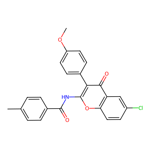 N-(6-chloro-3-(4-methoxyphenyl)-4-oxo-4H-chromen-2-yl)-4-methylbenzamide structure