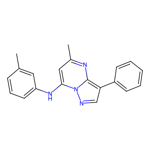 5-methyl-N-(3-methylphenyl)-3-phenylpyrazolo[1,5-a]pyrimidin-7-amine structure