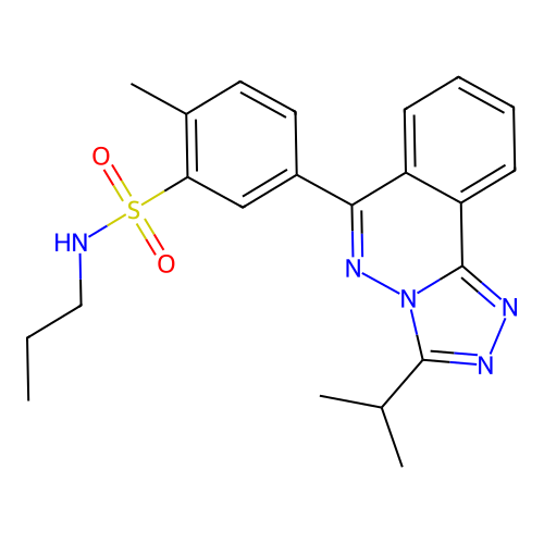 5-(3-isopropyl-[1,2,4]triazolo[3,4-a]phthalazin-6-yl)-2-methyl-N-propylbenzenesulfonamide structure