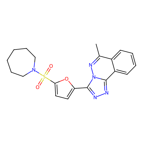 3-[5-(Azepan-1-ylsulfonyl)furan-2-yl]-6-methyl[1,2,4]triazolo[3,4-a]phthalazine structure