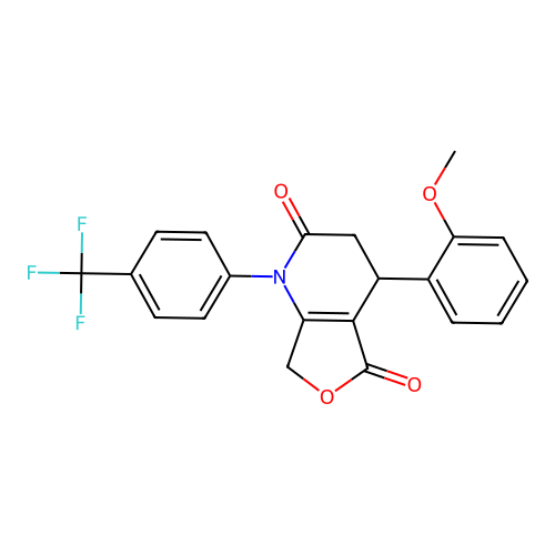 4-(2-methoxyphenyl)-1-(4-(trifluoromethyl)phenyl)-3,4-dihydrofuro[3,4-b]pyridine-2,5(1H,7H)-dione structure