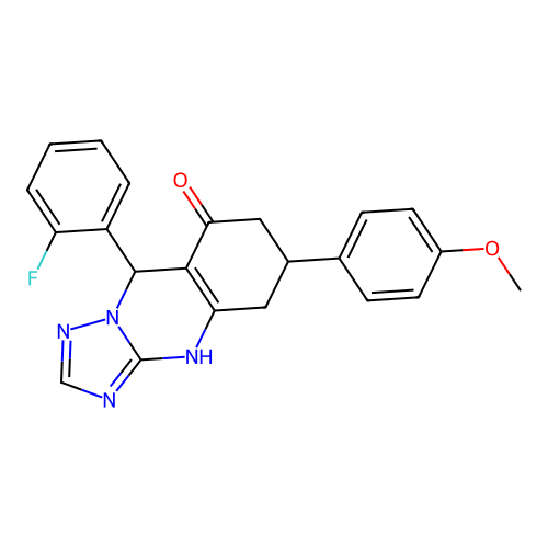 9-(2-FLUOROPHENYL)-6-(4-METHOXYPHENYL)-4H,5H,6H,7H,8H,9H-[1,2,4]TRIAZOLO[3,2-B]QUINAZOLIN-8-ONE structure
