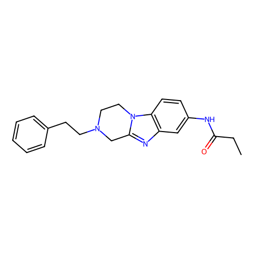 N-(2-phenethyl-1,2,3,4-tetrahydrobenzo[4,5]imidazo[1,2-a]pyrazin-8-yl)propionamide structure