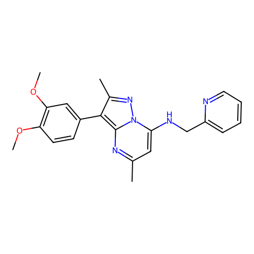 3-(3,4-dimethoxyphenyl)-2,5-dimethyl-N-(pyridin-2-ylmethyl)pyrazolo[1,5-a]pyrimidin-7-amine structure