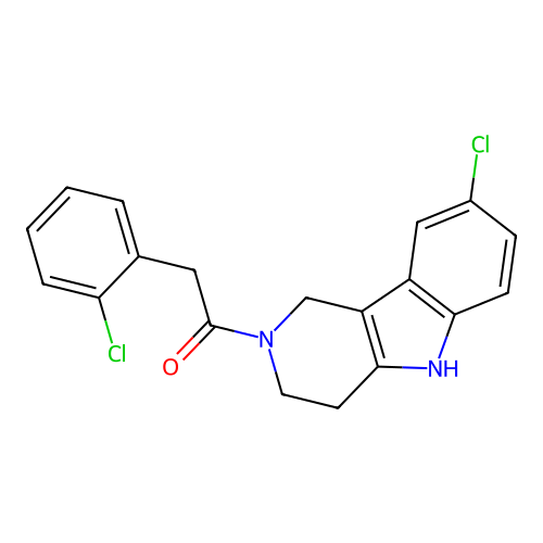 8-chloro-2-[(2-chlorophenyl)acetyl]-2,3,4,5-tetrahydro-1H-pyrido[4,3-b]indole structure