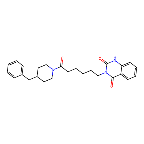 3-(6-(4-benzylpiperidin-1-yl)-6-oxohexyl)quinazoline-2,4(1H,3H)-dione structure