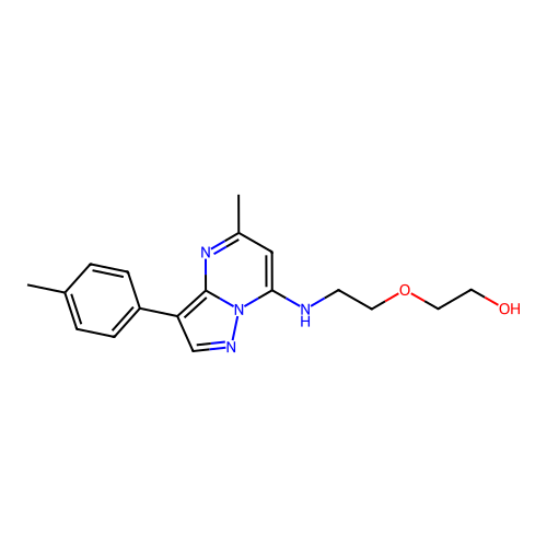 2-(2-((5-Methyl-3-(p-tolyl)pyrazolo[1,5-a]pyrimidin-7-yl)amino)ethoxy)ethanol structure