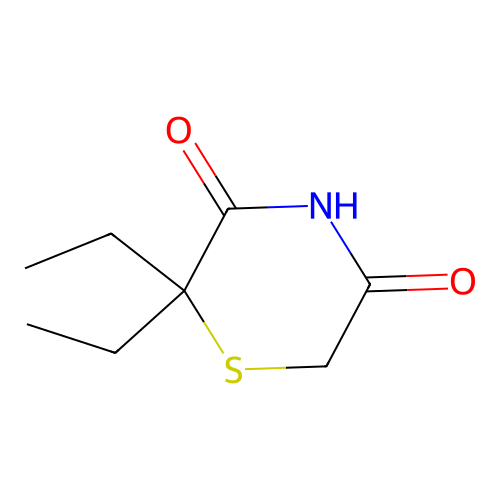 2,2-Diethyl-3,5-thiomorpholinedione structure