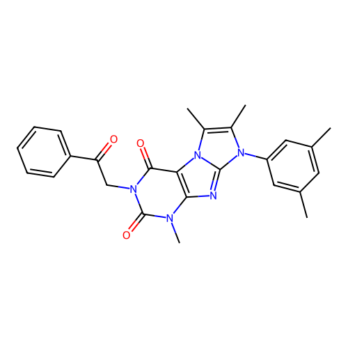 8-(3,5-dimethylphenyl)-1,6,7-trimethyl-3-(2-oxo-2-phenylethyl)-1H,2H,3H,4H,8H-imidazo[1,2-g]purine-2,4-dione structure