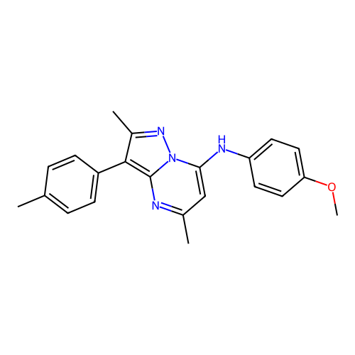 N-(4-methoxyphenyl)-2,5-dimethyl-3-(4-methylphenyl)pyrazolo[1,5-a]pyrimidin-7-amine structure