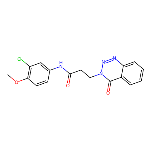 N-(3-chloro-4-methoxyphenyl)-3-(4-oxo-1,2,3-benzotriazin-3(4H)-yl)propanamide structure