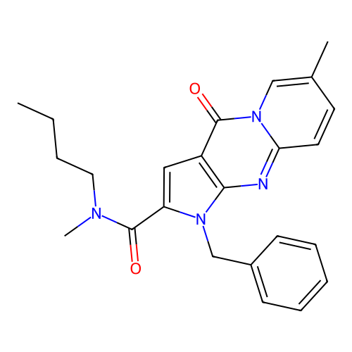 1-benzyl-N-butyl-N,7-dimethyl-4-oxo-1,4-dihydropyrido[1,2-a]pyrrolo[2,3-d]pyrimidine-2-carboxamide structure