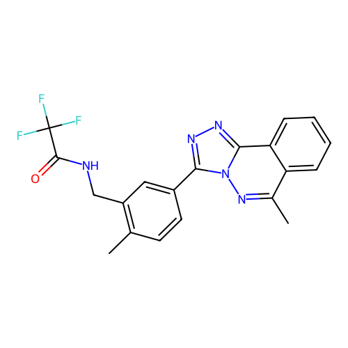 2,2,2-trifluoro-N-(2-methyl-5-(6-methyl-[1,2,4]triazolo[3,4-a]phthalazin-3-yl)benzyl)acetamide structure