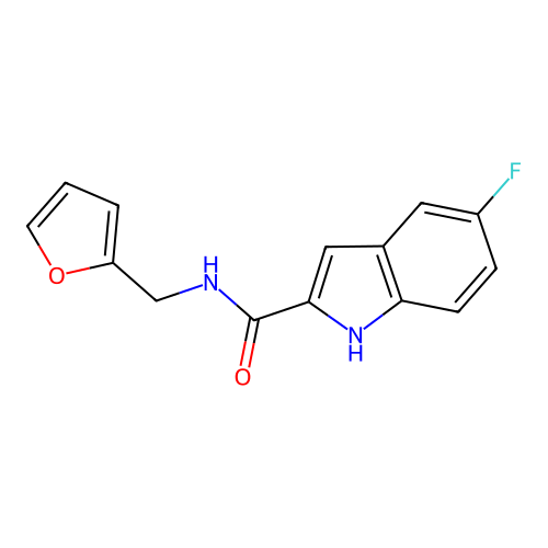 5-fluoro-N-(furan-2-ylmethyl)-1H-indole-2-carboxamide structure