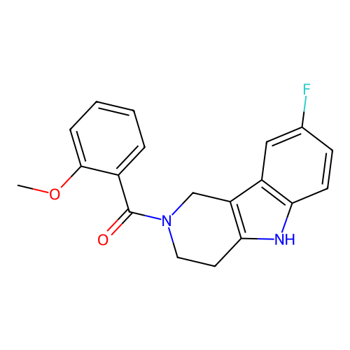 (8-fluoro-1,3,4,5-tetrahydro-2H-pyrido[4,3-b]indol-2-yl)(2-methoxyphenyl)methanone structure