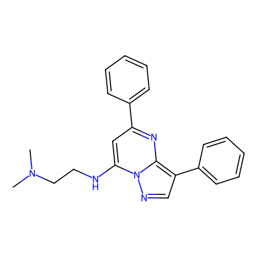 N'-(3,5-diphenylpyrazolo[1,5-a]pyrimidin-7-yl)-N,N-dimethylethane-1,2-diamine structure