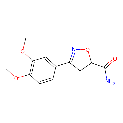 3-(3,4-Dimethoxyphenyl)-4,5-dihydro-1,2-oxazole-5-carboxamide structure