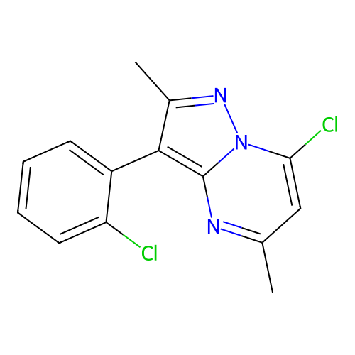 7-Chloro-3-(2-chlorophenyl)-2,5-dimethylpyrazolo[1,5-a]pyrimidine structure