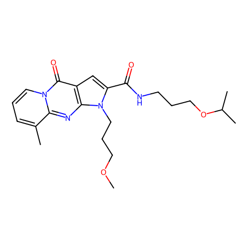 1,4-Dihydro-1-(3-methoxypropyl)-9-methyl-N-[3-(1-methylethoxy)propyl]-4-oxopyrido[1,2-a]pyrrolo[2,3-d]pyrimidine-2-carboxamide structure