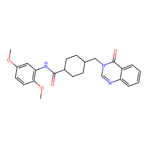 N-(2,5-dimethoxyphenyl)-4-((4-oxoquinazolin-3(4H)-yl)methyl)cyclohexanecarboxamide structure
