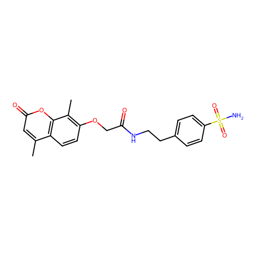 2-[(4,8-dimethyl-2-oxo-2H-chromen-7-yl)oxy]-N-[2-(4-sulfamoylphenyl)ethyl]acetamide structure