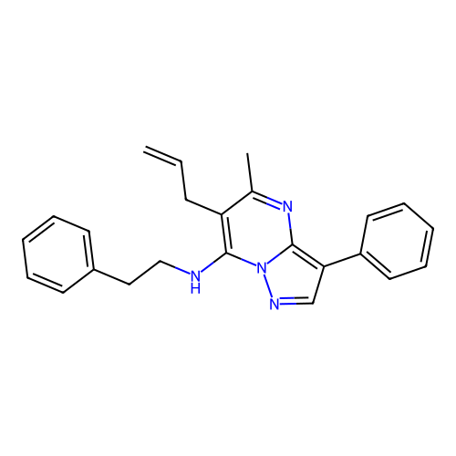 6-allyl-5-methyl-N-phenethyl-3-phenylpyrazolo[1,5-a]pyrimidin-7-amine structure