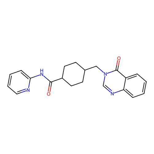 4-((4-oxoquinazolin-3(4H)-yl)methyl)-N-(pyridin-2-yl)cyclohexanecarboxamide structure