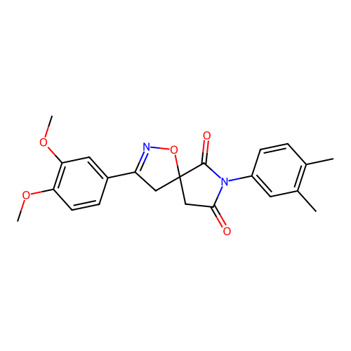3-(3,4-dimethoxyphenyl)-7-(3,4-dimethylphenyl)-1-oxa-2,7-diazaspiro[4.4]non-2-ene-6,8-dione structure