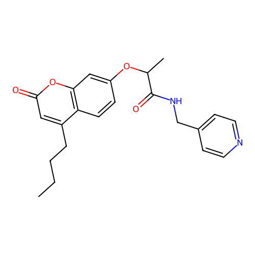 2-[(4-butyl-2-oxo-2H-chromen-7-yl)oxy]-N-(pyridin-4-ylmethyl)propanamide structure