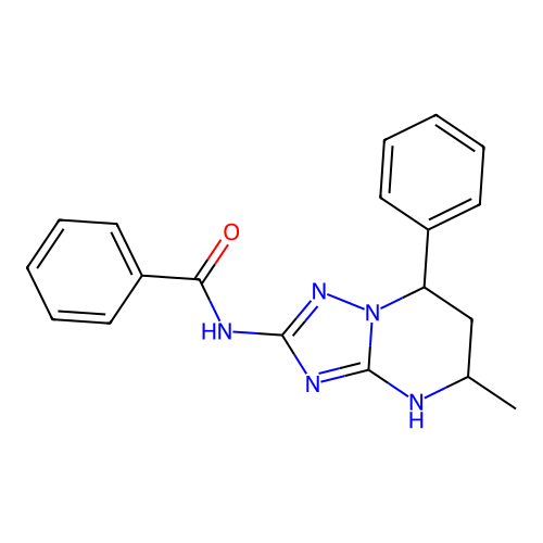 N-(5-methyl-7-phenyl-1,5,6,7-tetrahydro-[1,2,4]triazolo[1,5-a]pyrimidin-2-yl)benzamide structure