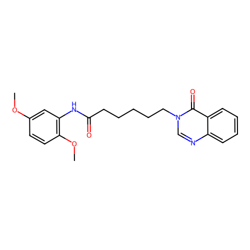 N-(2,5-dimethoxyphenyl)-6-(4-oxoquinazolin-3(4H)-yl)hexanamide structure