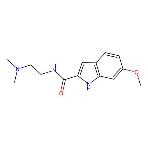 N-(2-(dimethylamino)ethyl)-6-methoxy-1H-indole-2-carboxamide structure