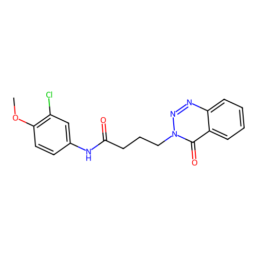 N-(3-chloro-4-methoxyphenyl)-4-(4-oxo-1,2,3-benzotriazin-3(4H)-yl)butanamide structure