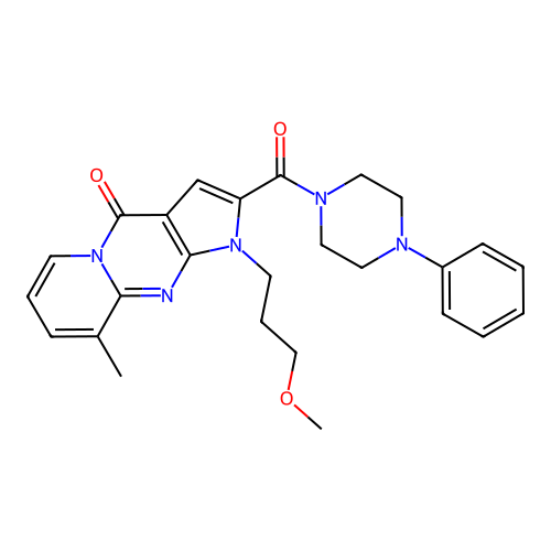 1-(3-methoxypropyl)-9-methyl-2-(4-phenylpiperazine-1-carbonyl)pyrido[1,2-a]pyrrolo[2,3-d]pyrimidin-4(1H)-one structure