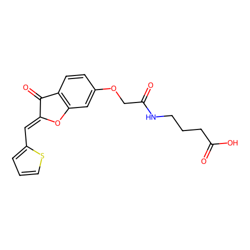 4-[[2-[3-oxo-2-(thiophen-2-ylmethylidene)benzofuran-6-yl]oxyacetyl]amino]butanoic Acid structure