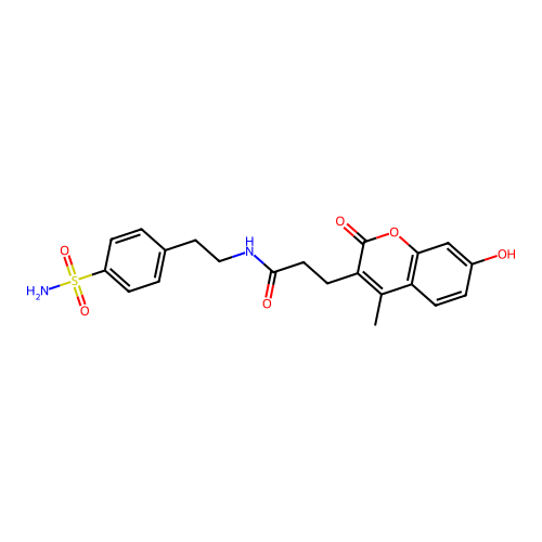 3-(7-hydroxy-4-methyl-2-oxo-2H-chromen-3-yl)-N-(4-sulfamoylphenethyl)propanamide structure