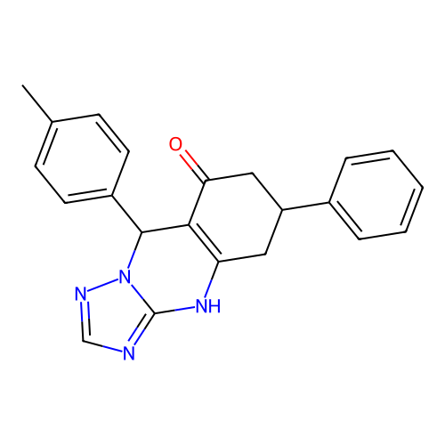 6-phenyl-9-(p-tolyl)-5,6,7,9-tetrahydro-[1,2,4]triazolo[5,1-b]quinazolin-8(4H)-one structure